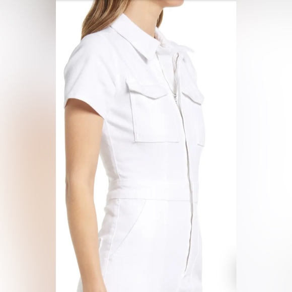 NWT Cloud White Cotton Twill Stretch Jumpsuit - Picture 6 of 9